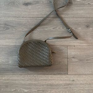 Anthropologie Khaki Woven Crossbody Bag